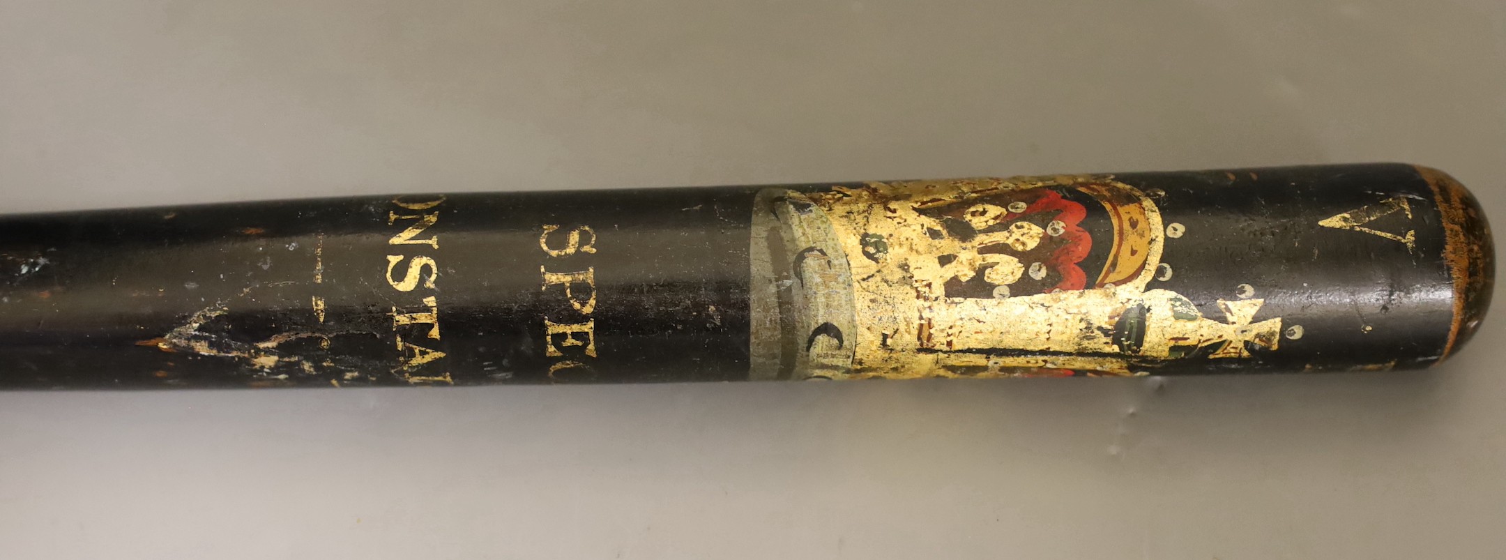 A Victorian painted, ‘special constable’ truncheon, 43cm long